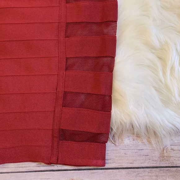 Wow Couture Sexy Mesh Bandage Red Skirt - Picture 4 of 5